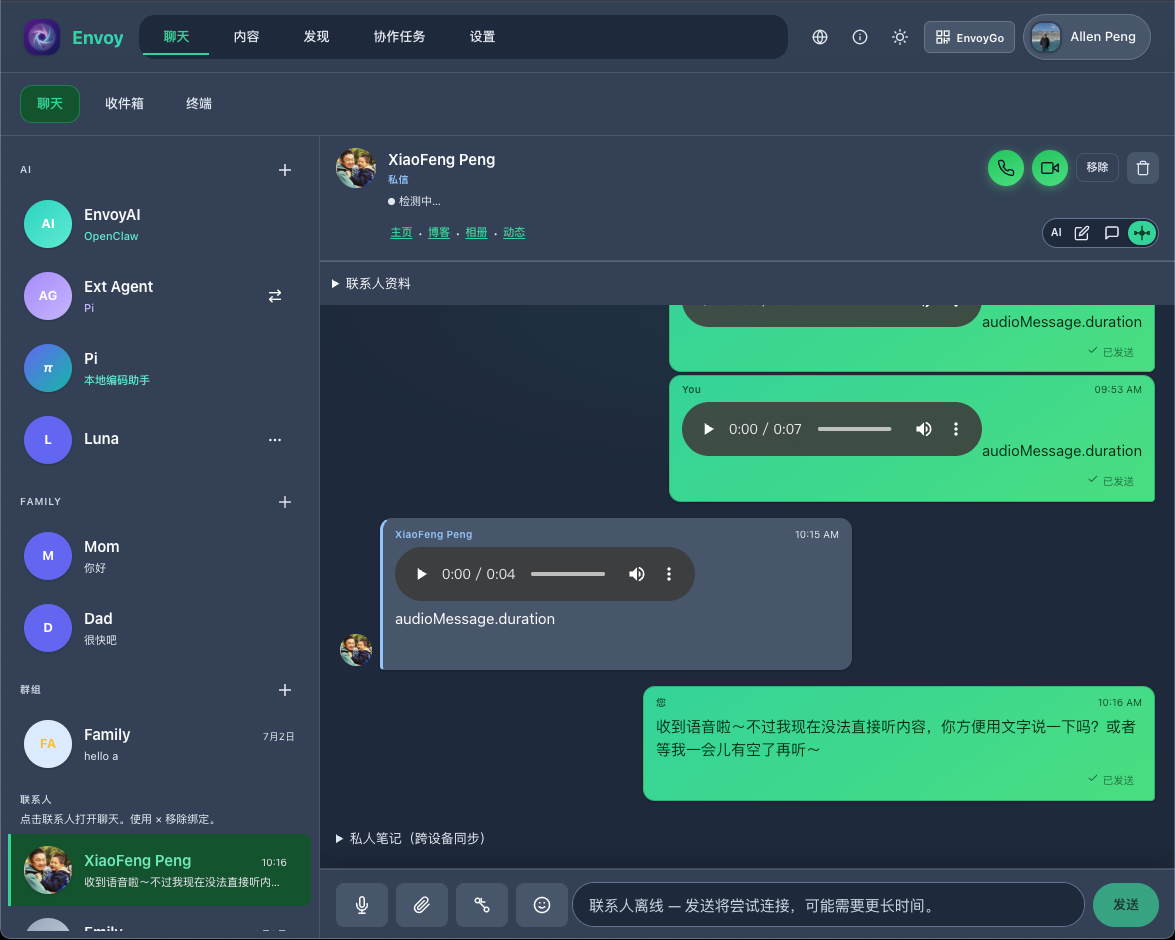 EnvoyMesh 桌面端 P2P 聊天